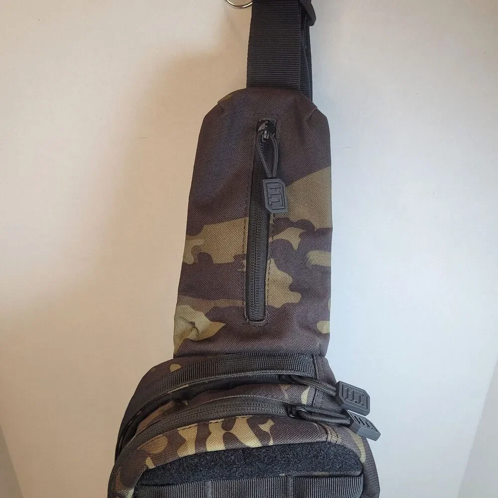 Highland Tactical Small Camo Crossbody Backpack Molle Webbing 4 Compartment